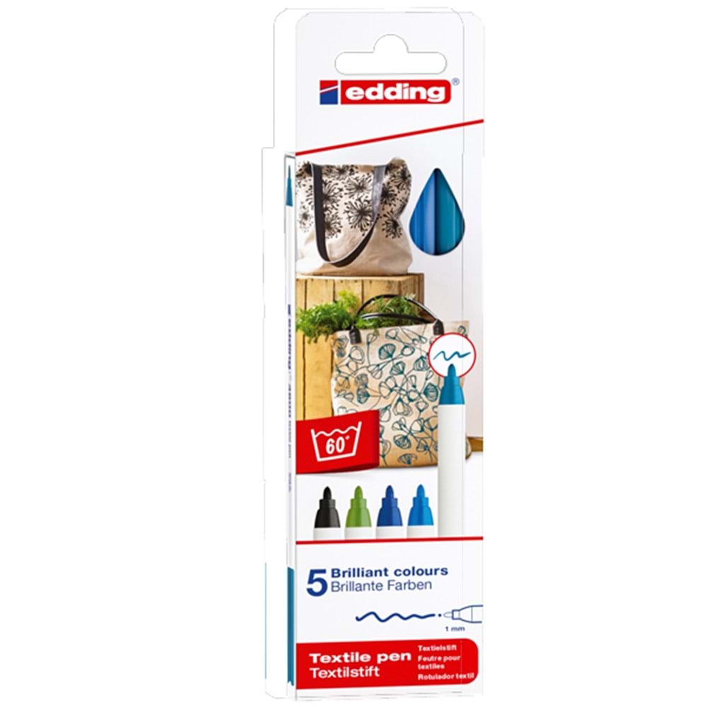 Edding Kumaş Boyama Kalemi Cool 5 Lİ 4500 /5S