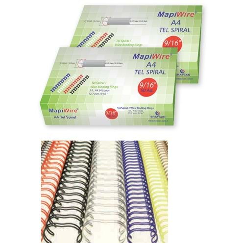 Mapiwire Spiral Tel 3:1 Aralık 60-75 Yaprak 7/16 Beyaz 210 05 00 (1 Adet)