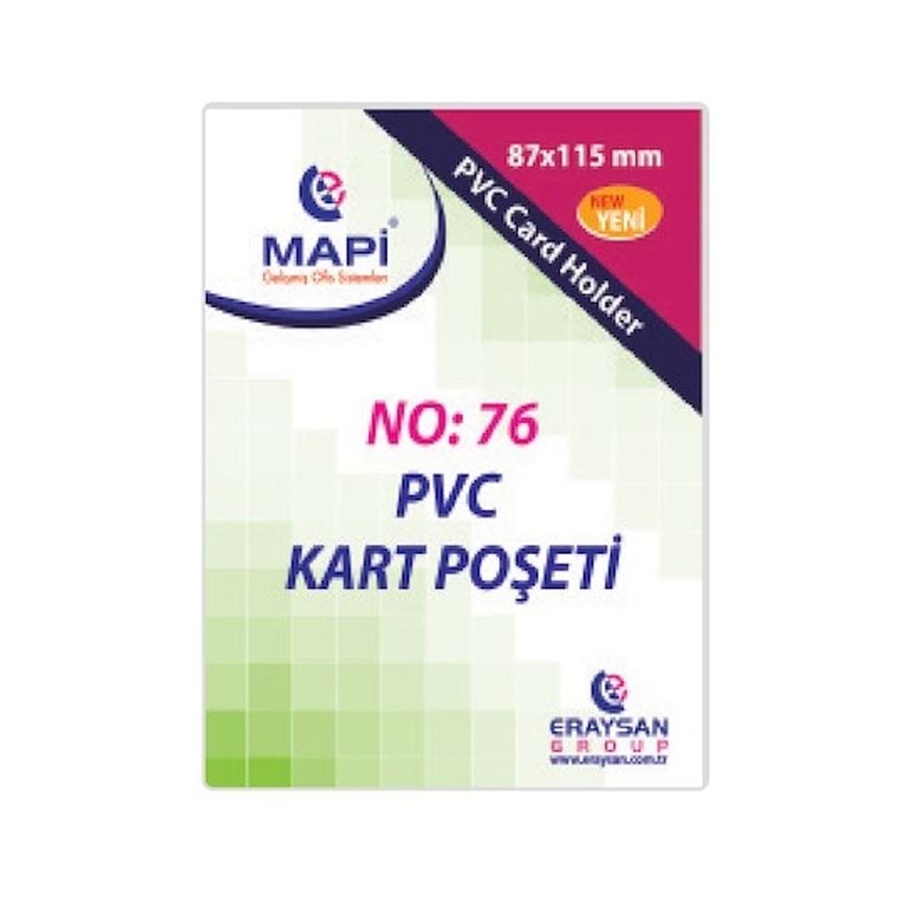 Mapi Kart Poşeti Dikey Pvc No:76 87x115 Şeffaf 910 10 39 (1 Adet)