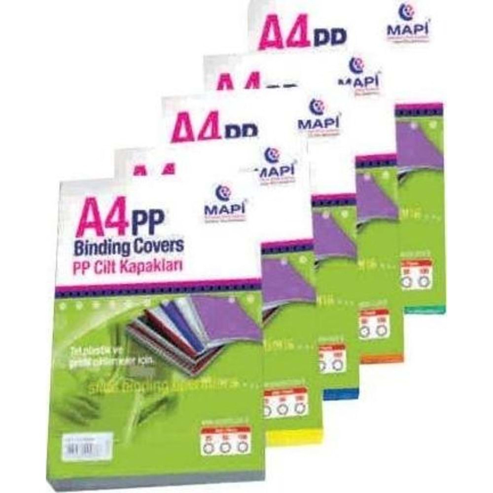 Mapi Cilt Kapağı Plastik A4 300 MIC Beyaz+Beyaz 100 LÜ
