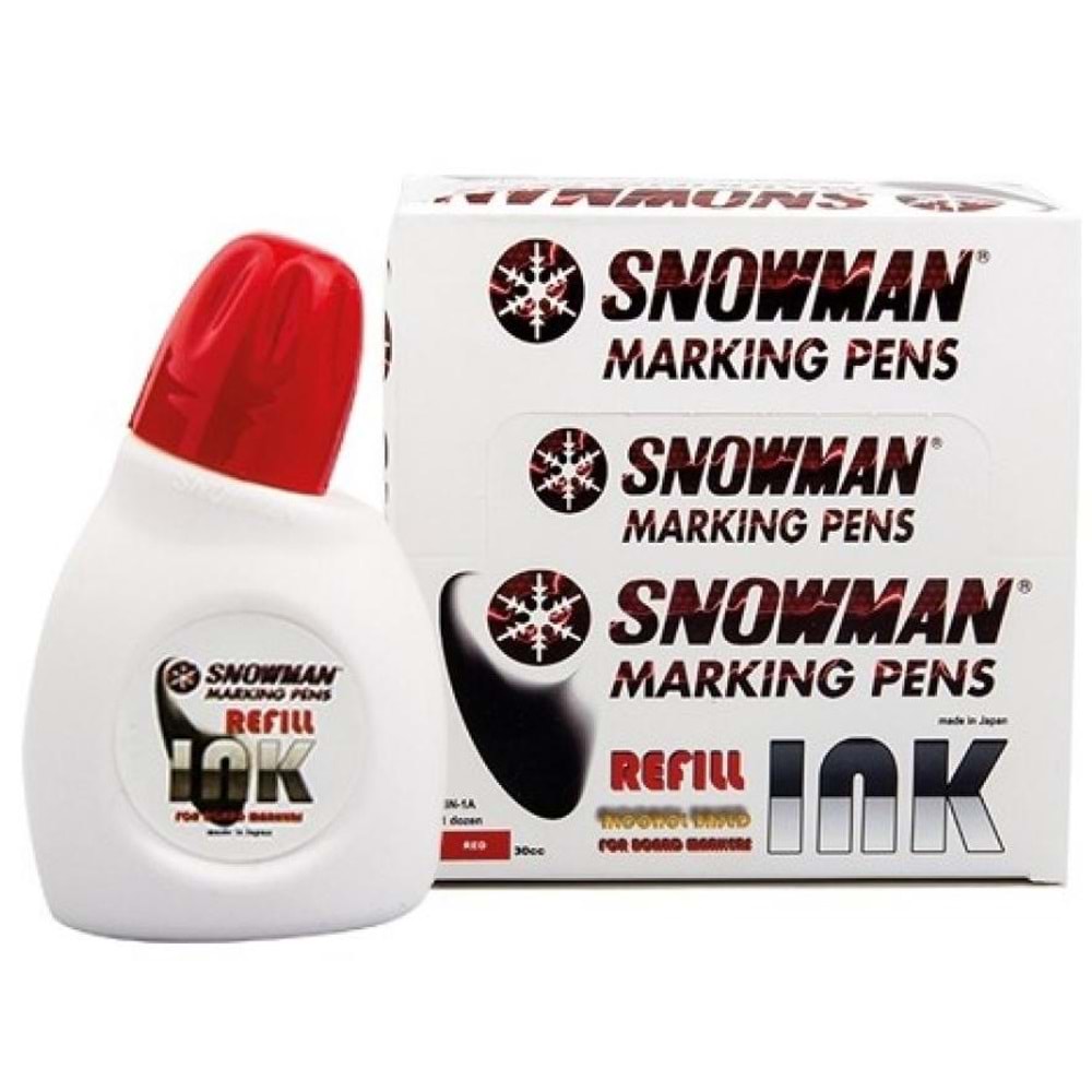 Snowman Tahta Kalem Mürekkebi 30 CC Kırmızı BN-1A K (1 Adet)