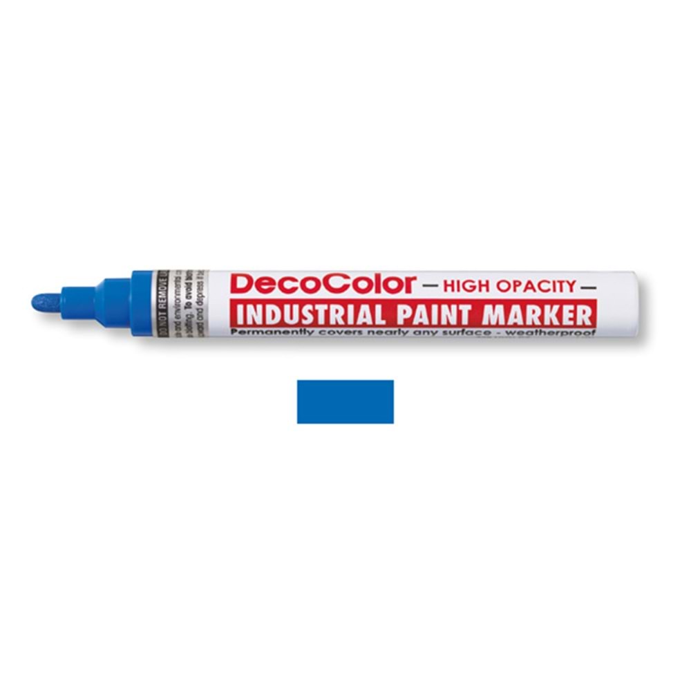 Marvy Markör İndusTrial Paint Suya Ve Isıya Dayanıklı Fiber Uç 4.5 mm Mavi 728 (1 Adet)
