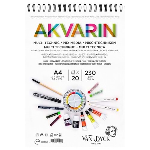 Van Dyck Sulu Boya Blok Multipurpose A5 Üst Sprl 20 YP S.by.blk