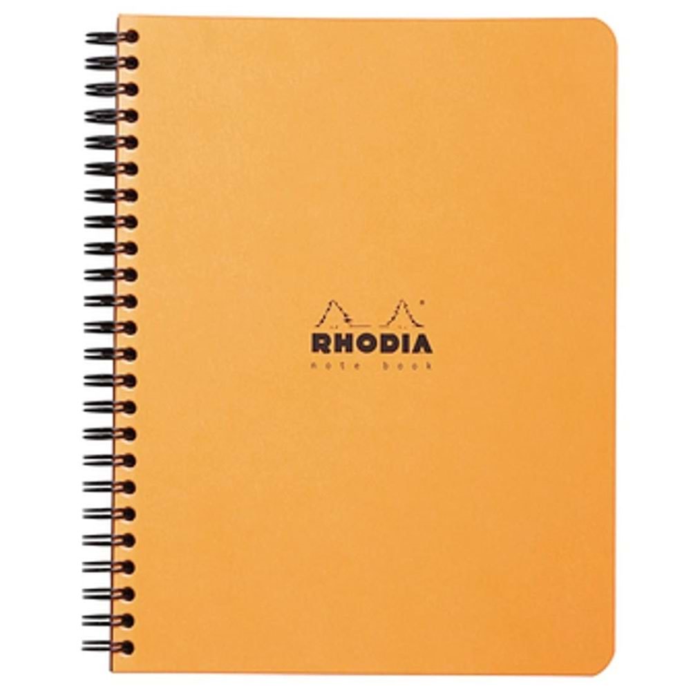 225x297 MM A4+Çizgili Defter Turuncu Kapak Yandan Spiralli 80 YP 5 Li