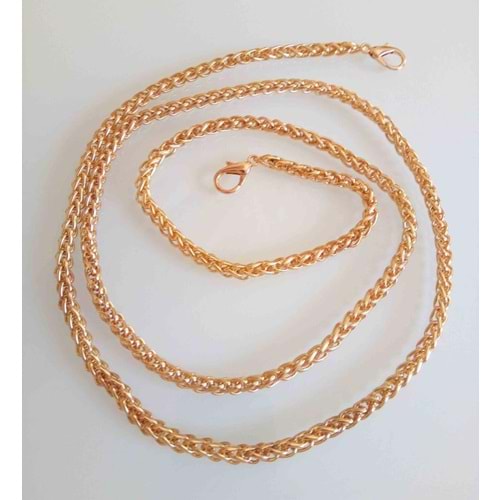 Çanta Aksesuar Light Gold Renk Örgü Model Çanta Zinciri (120 Cm)