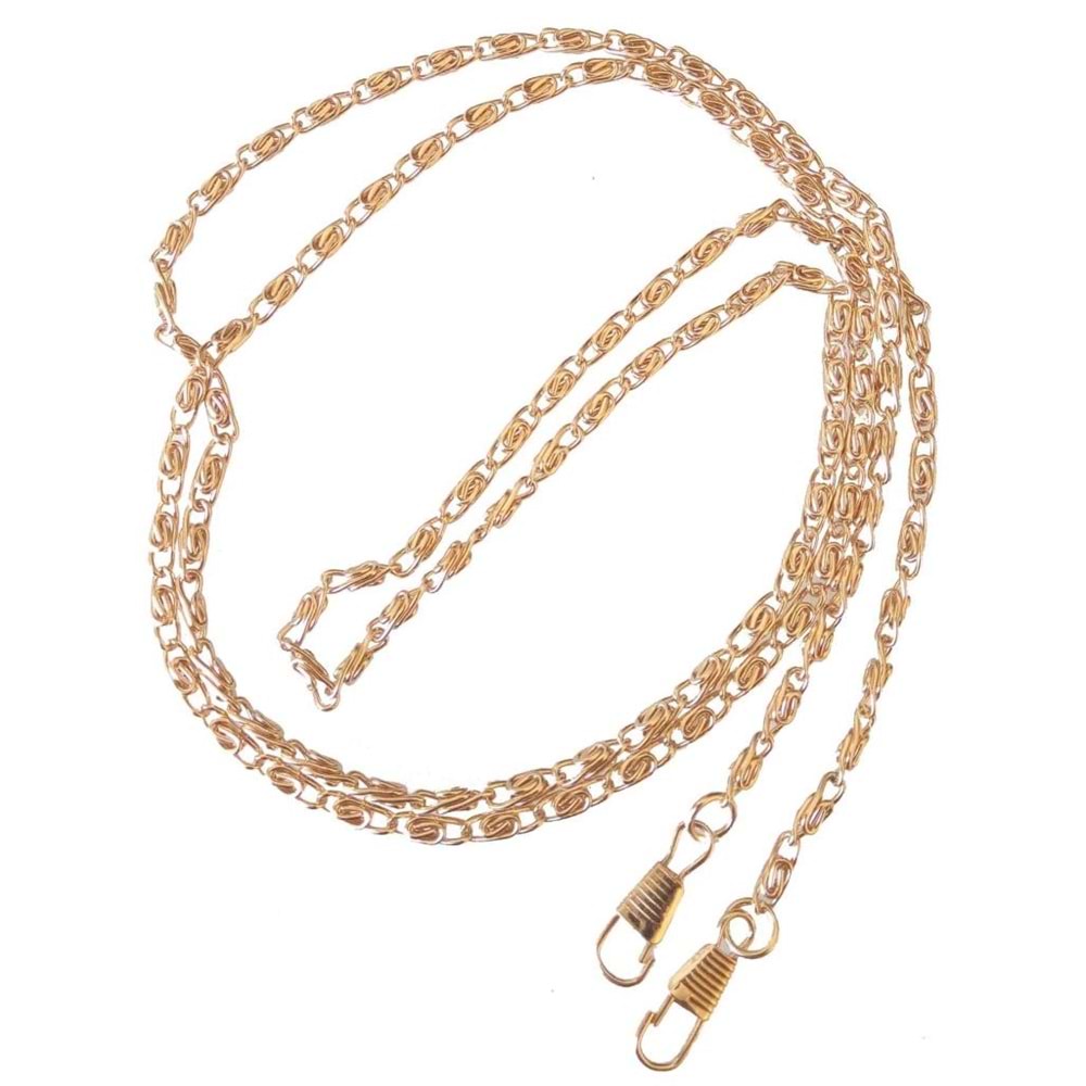Çanta Aksesuar Light Gold Renk İnce Çanta Zinciri (120 Cm )