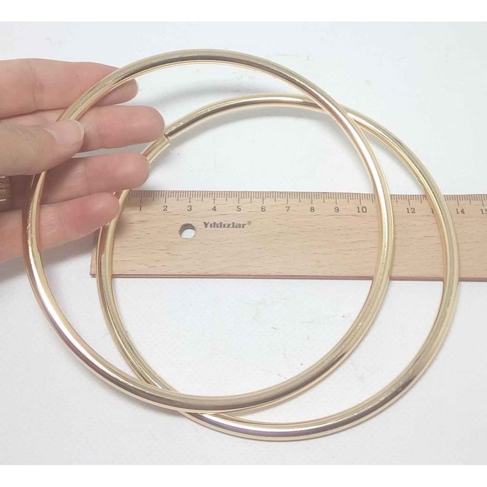 Çanta Aksesuar 13 Cm Light Gold Yuvarlak Metal Çanta Sapı