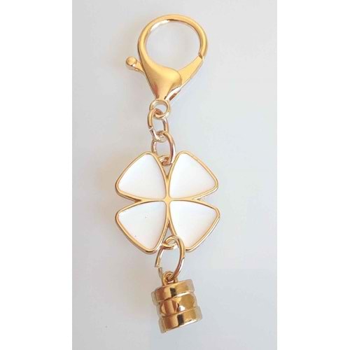 Çanta Aksesuar Beyaz Yonca Süs