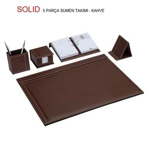 Gıpta Sümen Takımı 5 Parça Solid Sade Kahverengi 7133