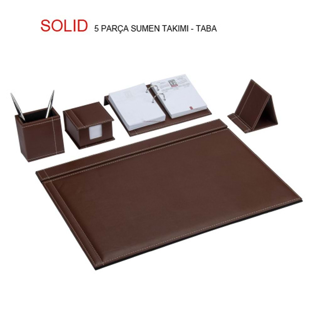 Gıpta Sümen Takımı 5 Parça Solid Sade Taba 7135