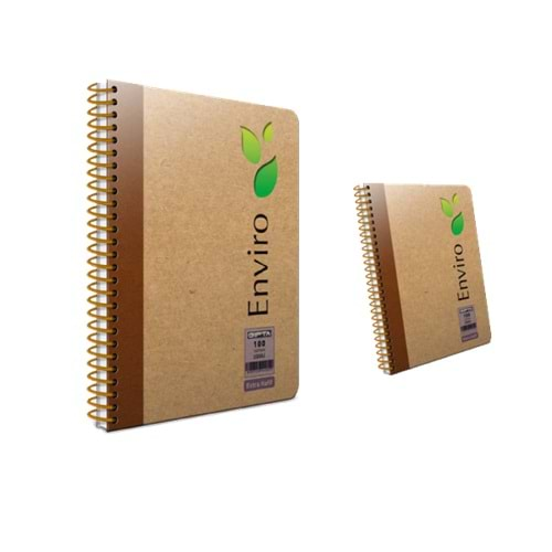 Gıpta Spiralli Defter Enviro Sert Kapak Kareli 100 YP A4 Kraft 1792