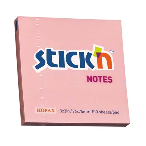 Hopax Stıckn Yapışkanlı Not Kağıdı 100 YP 76x76 Pastel Pembe HE21148