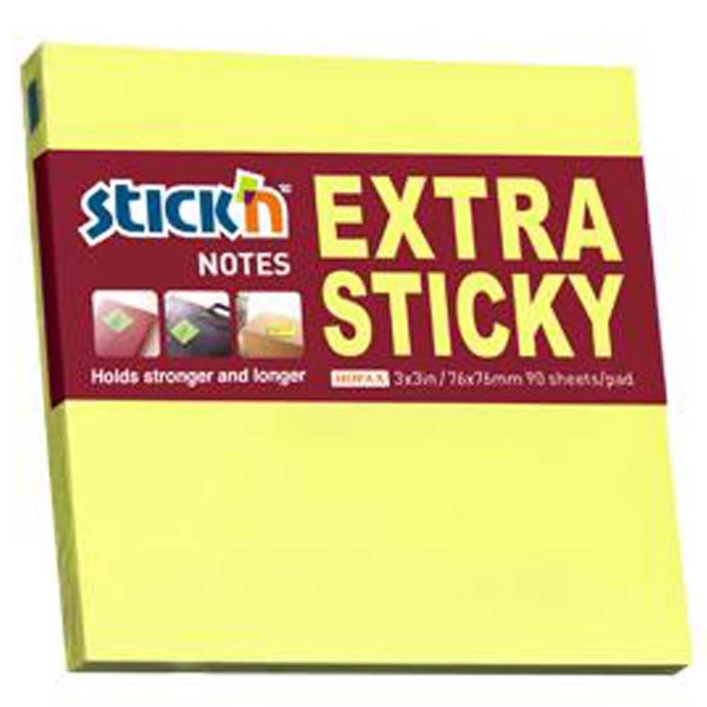 Hopax Stıckn Yapışkanlı Not Kağıdı Extra 90 Yaprak 76x76 Neon Sarı HE21670 (1 Adet)