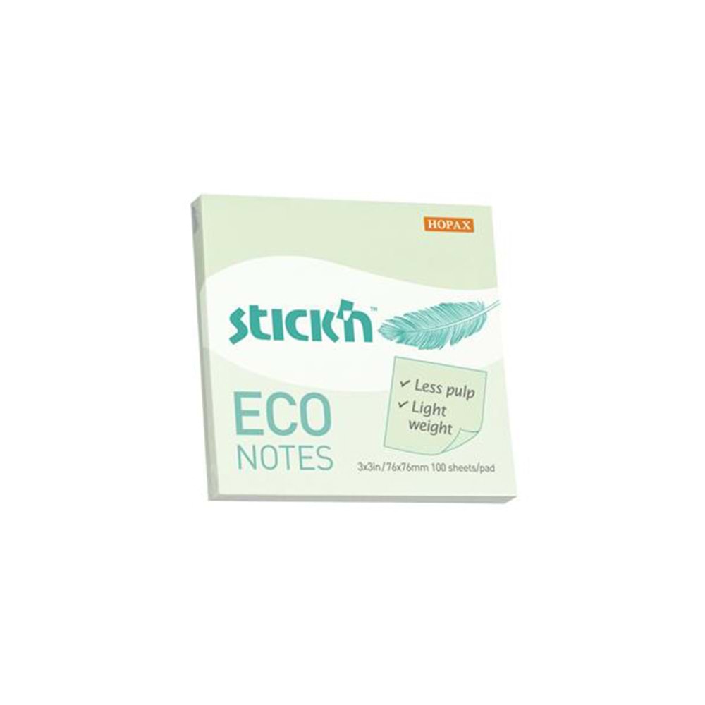 Hopax Stıckn Yapışkanlı Not Kağıdı 100 YP 76x127 Eco Patel Pembe HE21750 (1 Adet)