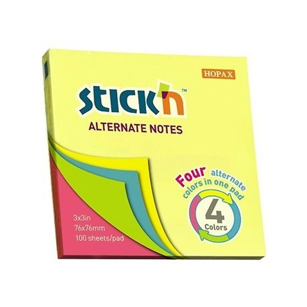 Gıpta Stıckn Ypş. Not Kağ. Neon 4 Rnk 76x76 100 YP (1 Adet)