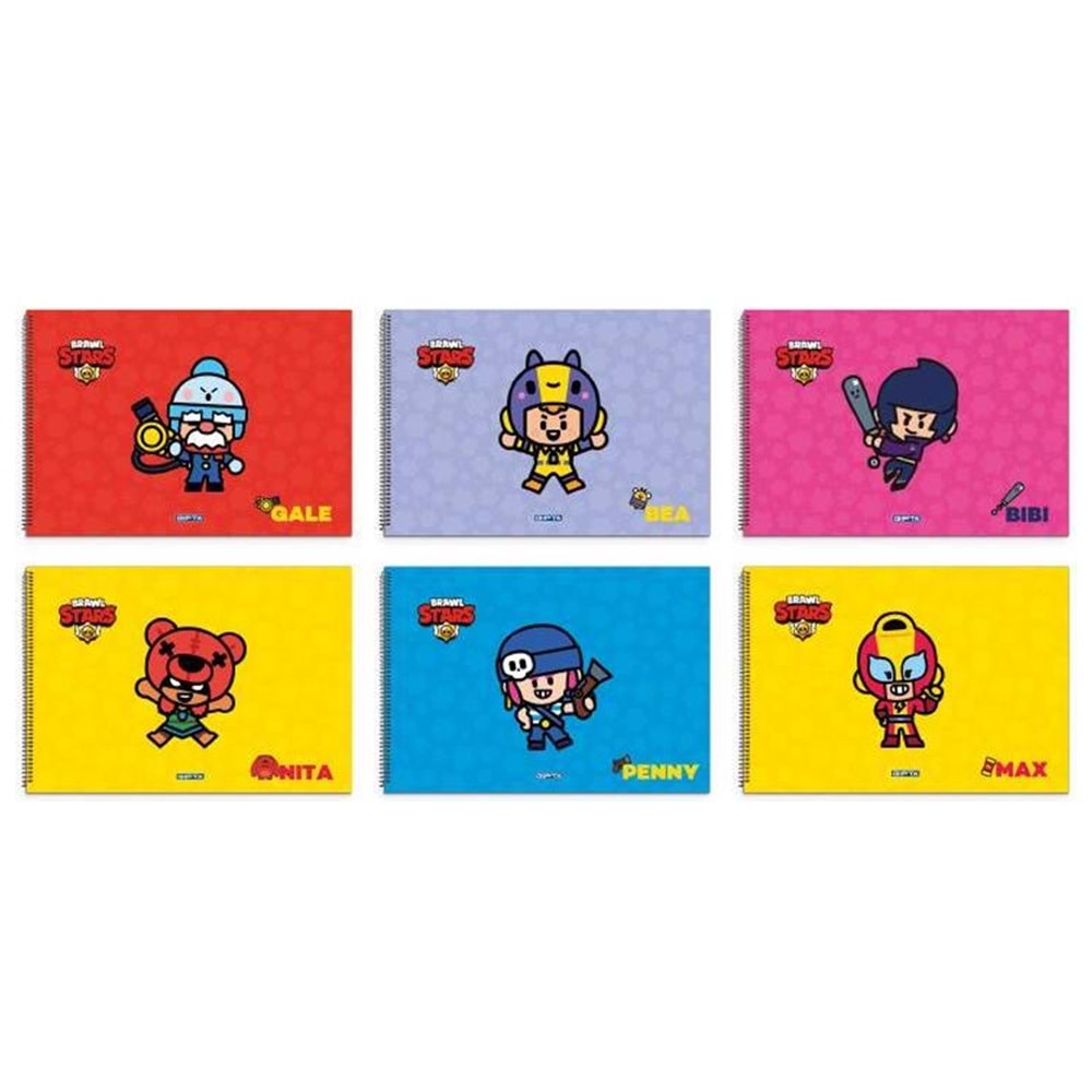 Gıpta Resim Defteri Spiralli 15 YP 17x24 Brawl Star (1 Adet)