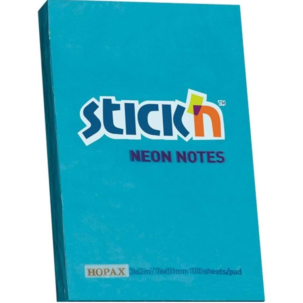 Gıpta Stıckn Yapışkanlı Not Kağıdı 76x51 Neon Mavi 100 YP 21207