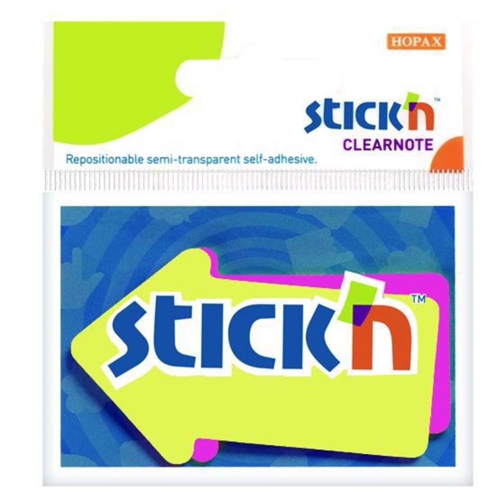 Hopax Stickn 76x50 Ok Şekilli Neon 2 Renk 60 YP 21141 (1 Adet)
