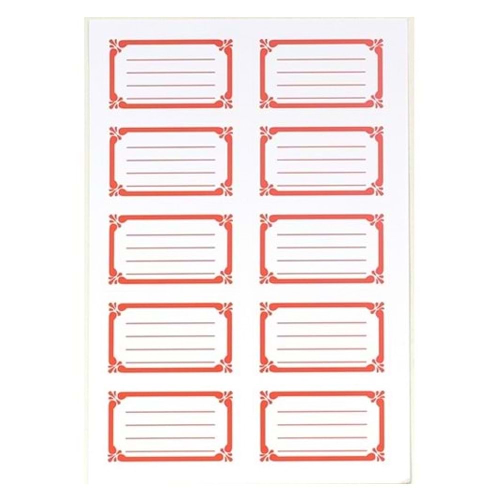 Gıpta Okul Etiketi Frame Kırmızı 3 YP (1 Adet)