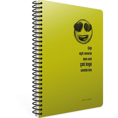Gıpta Spiralli Plastik Kapak Defter Real A4 80 Çizgili