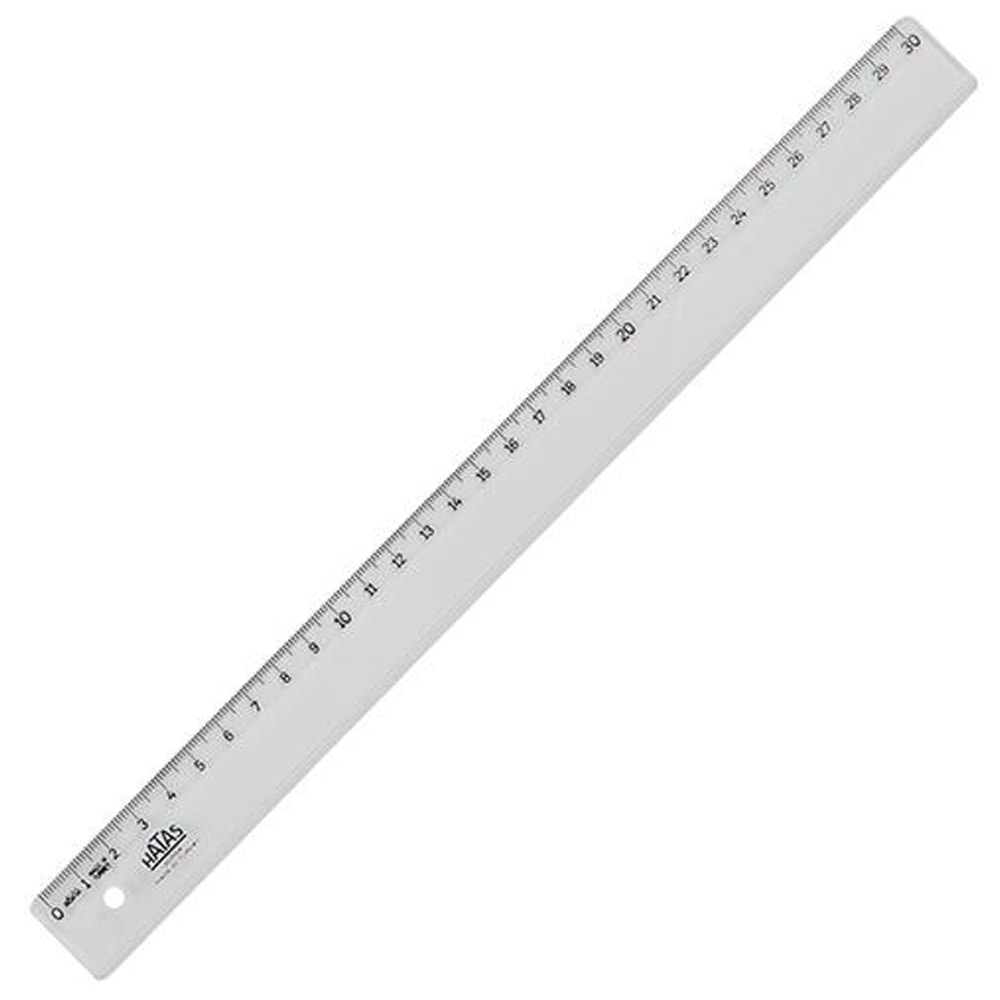 Hatas Standart Cetvel Plastik Dar Şeffaf 30 CM 0131 (1 Adet)