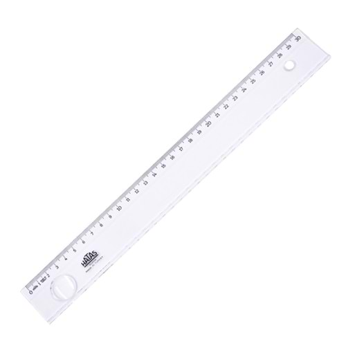 Hatas Standart Cetvel Plastik Mercekli Geniş 30 CM 0161