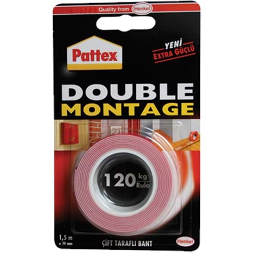 Pattex Montage Bandı 1.5x19 MM Double 120 KG Lık 1483609
