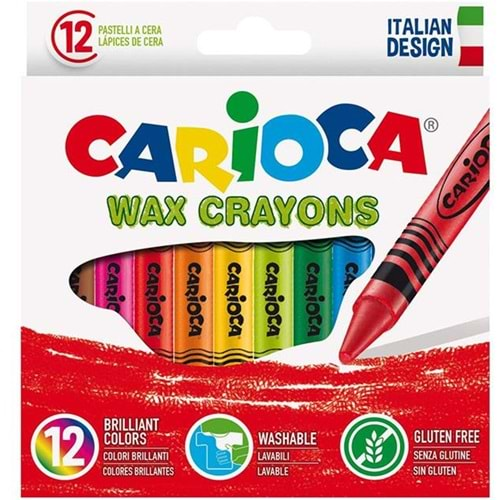 Carioca Wax Yıkanabilir Pastel Boya Kalemi 12 Li 42365