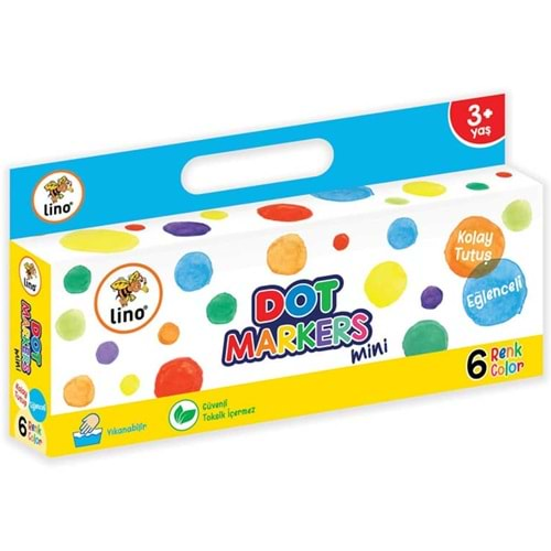 Lino Boyama Kalemi Dot Markers Mini 6 Lı LN-506