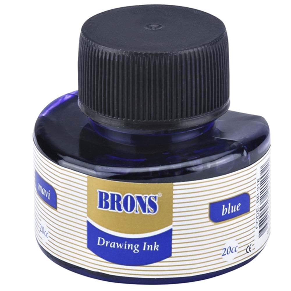 Brons Çini Mürekkebi 20 CC Mavi BR-318 (1 Adet)