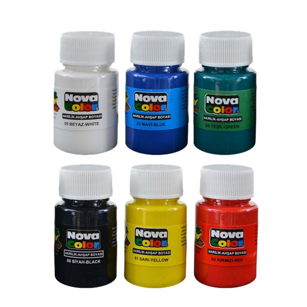 Nova Color Akrilik Boya 6 Renk 30 CC NC-180