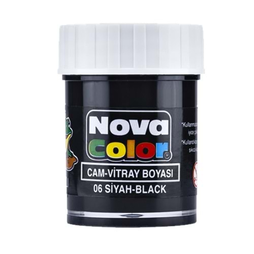 Nova Color Cam Boyası Su Bazlı Şişe Siyah NC-154