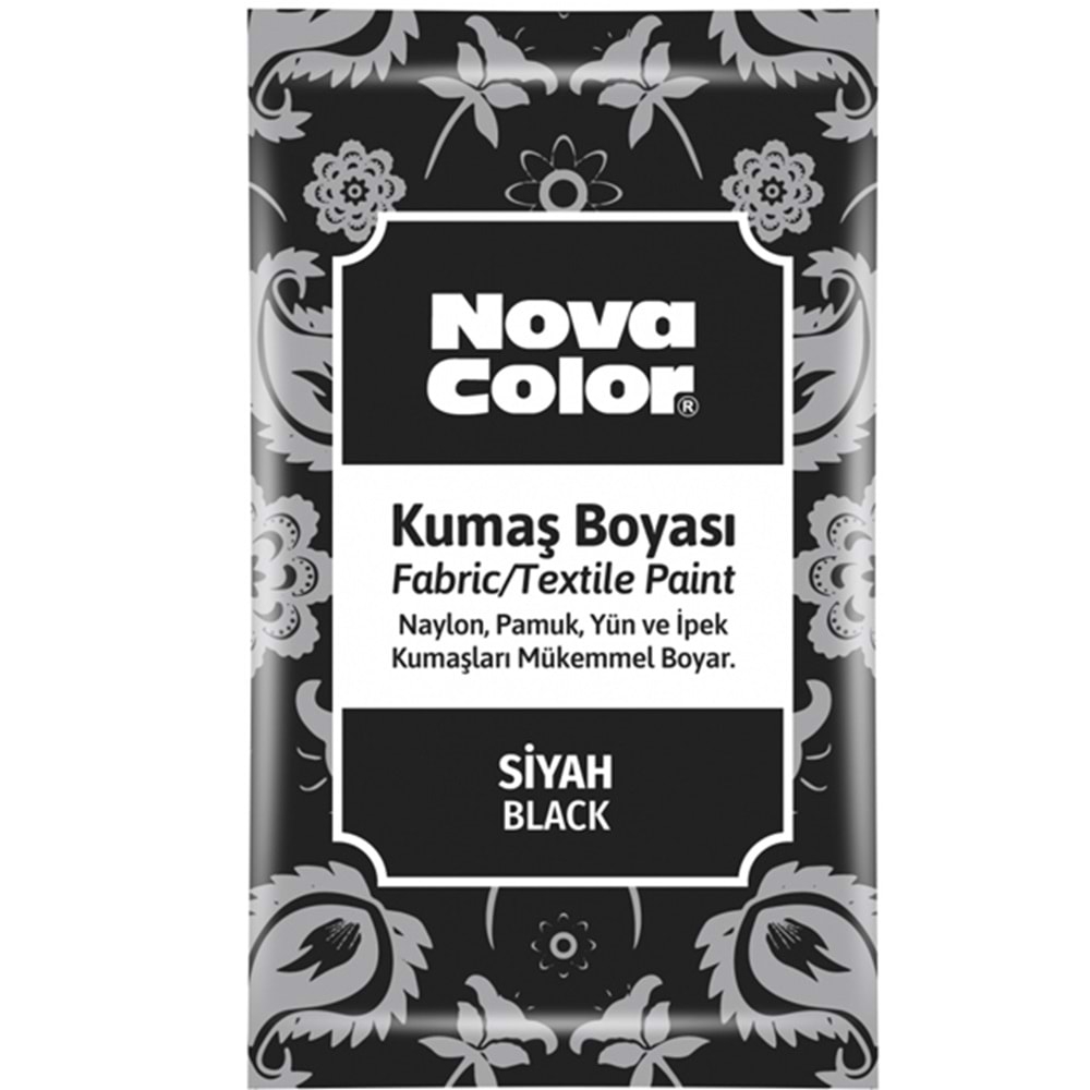 Nova Color Kumaş Boyası Toz 12 GR Siyah Nc-904 (1 Adet)
