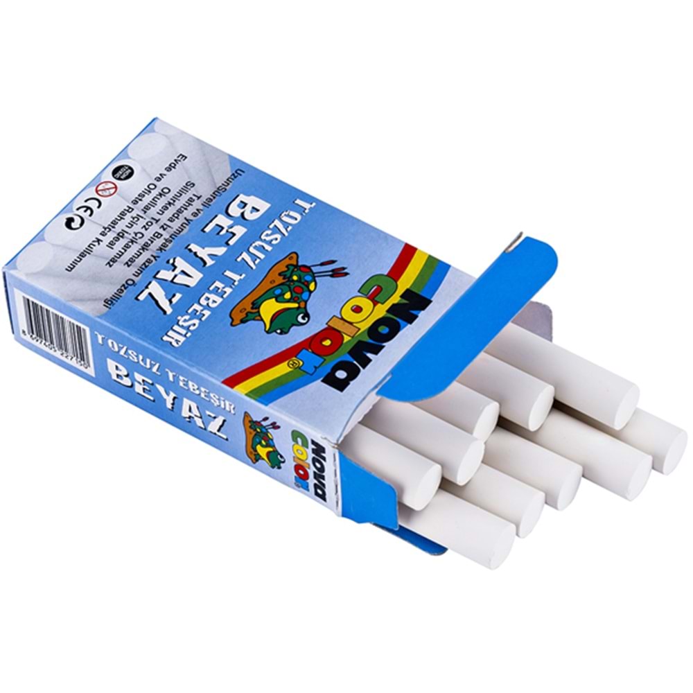 Nova Color Tebeşir Tozsuz 10 Lu BeyazNC-4110 (1 Adet)