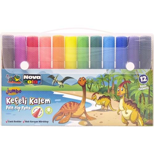 Nova Color Keçeli Kalem 12 Li Jumbo NC-874