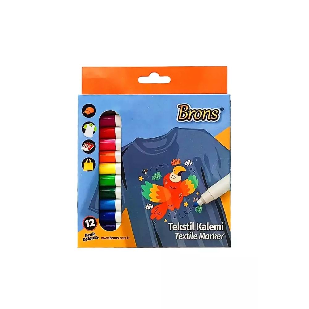 Brons Tekstil Marker 12 Li Set BR-1001