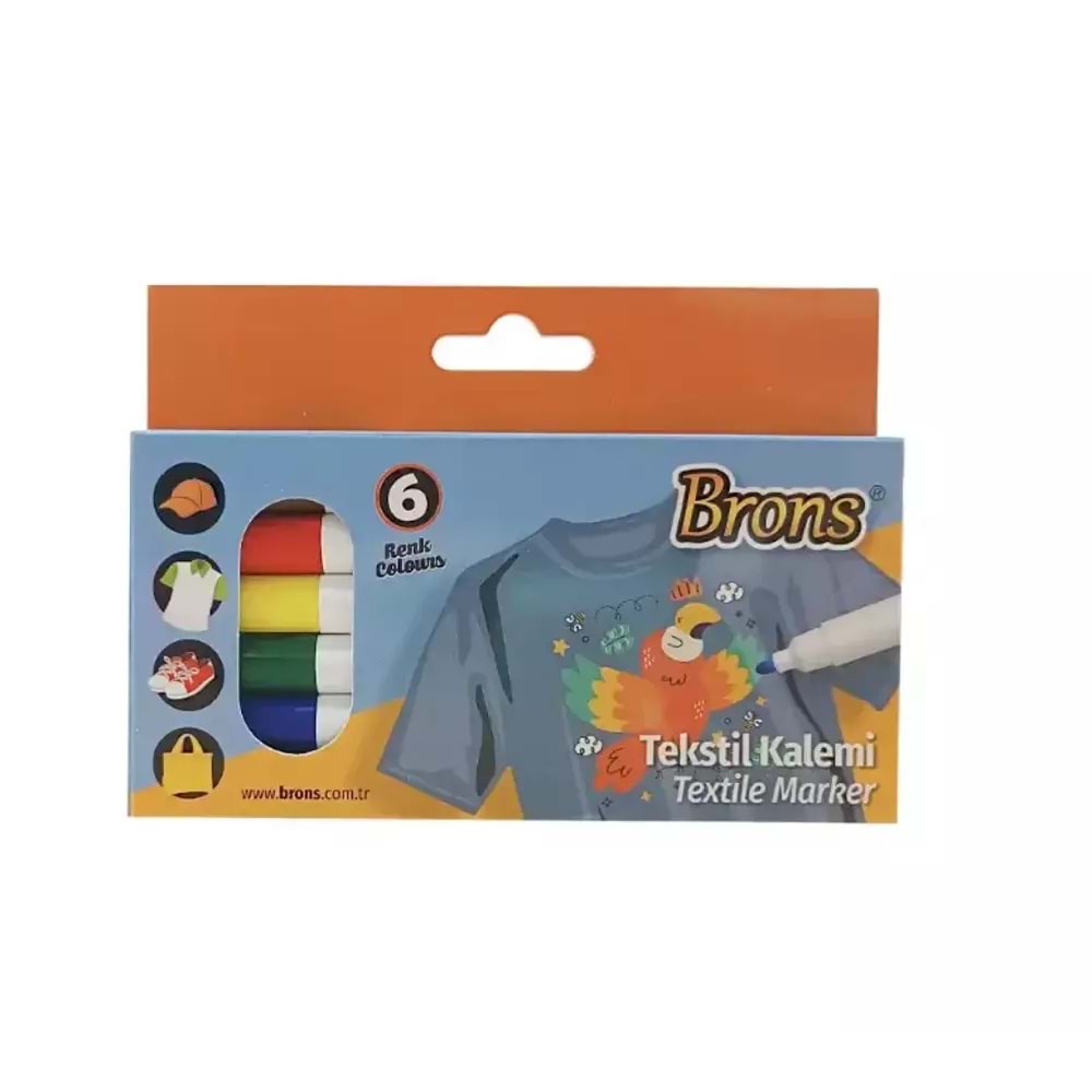 Brons Tekstil Marker 6 Lı Set BR-1000