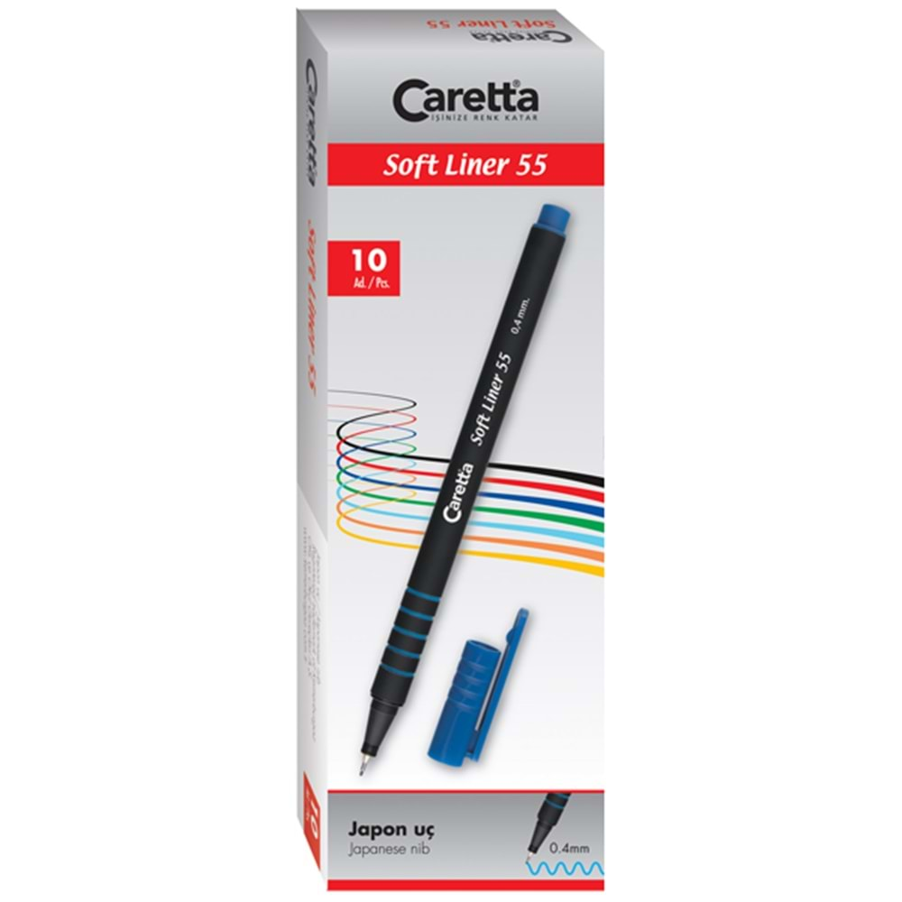 Caretta Softliner Keçeli Kalem 0.4 MM Açık Mor 10 LU 55/17