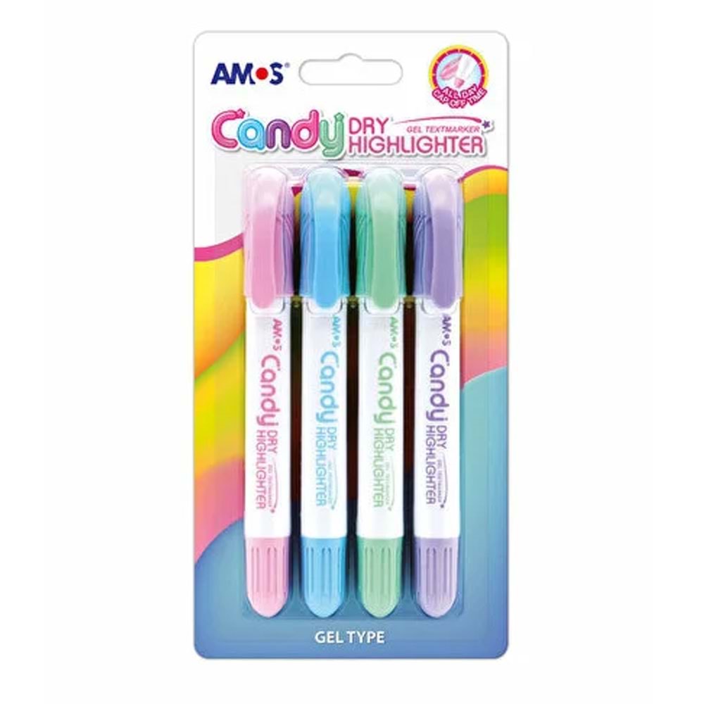 Amos Kalem Fosforlu Jel Dry Pastel 4 Lü