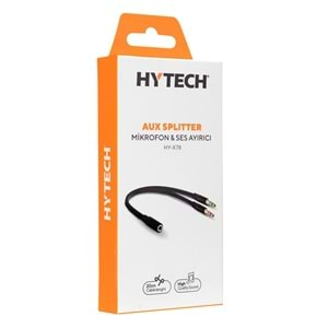 Hytech HY-X78 Siyah 3.5mm to Audio + Mic 0.15m Kulaklık Çevirici