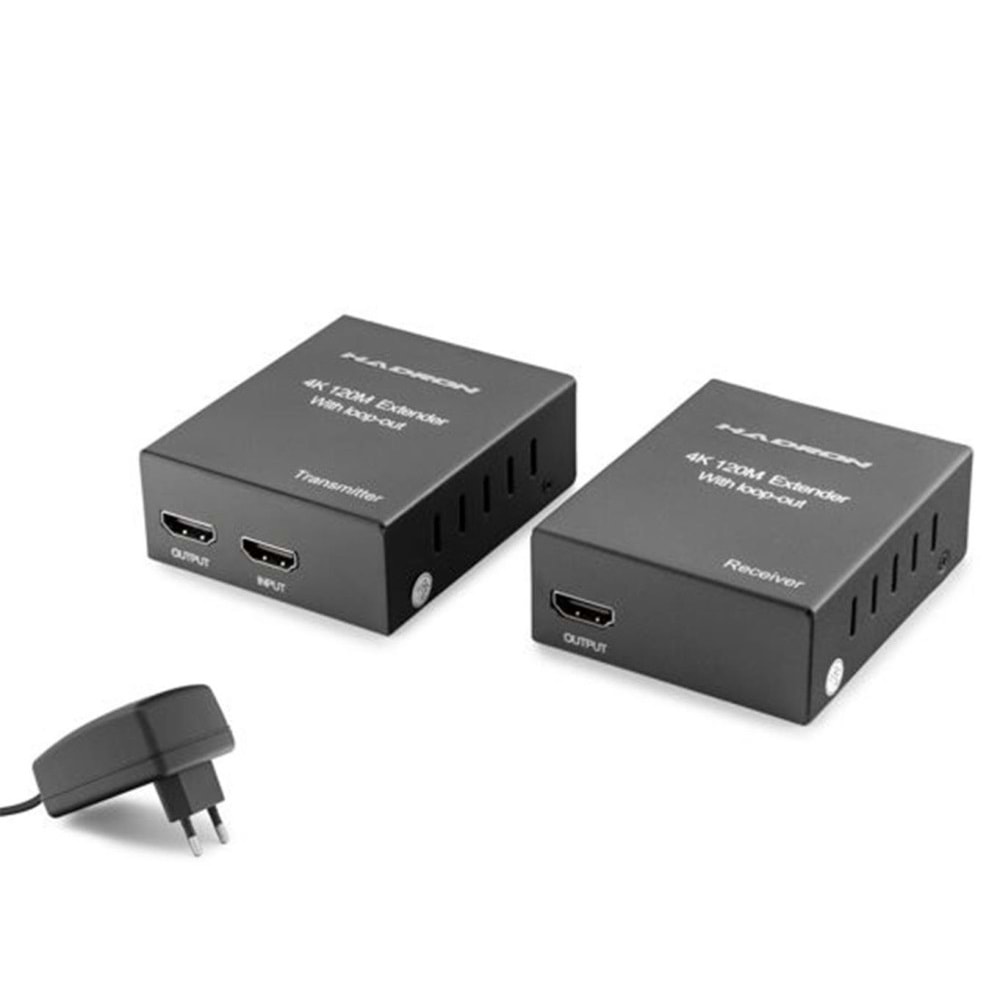 Hadron Hdx1368 120M Hdmi Extender Loop Out 4K Siyah