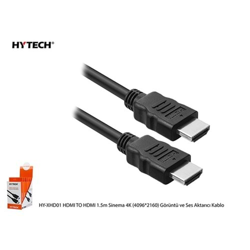 Hytech HY-XHD01 HDMI TO HDMI 1.5m Sinema 4K (4096-2160) Görüntü ve Ses Aktarıcı Kablo