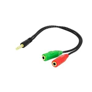 Frisby FA-6632AC 2 x 3.5mm Stereo Dişi - 4pin 3.5mm Stereo Erkek Y Kablo