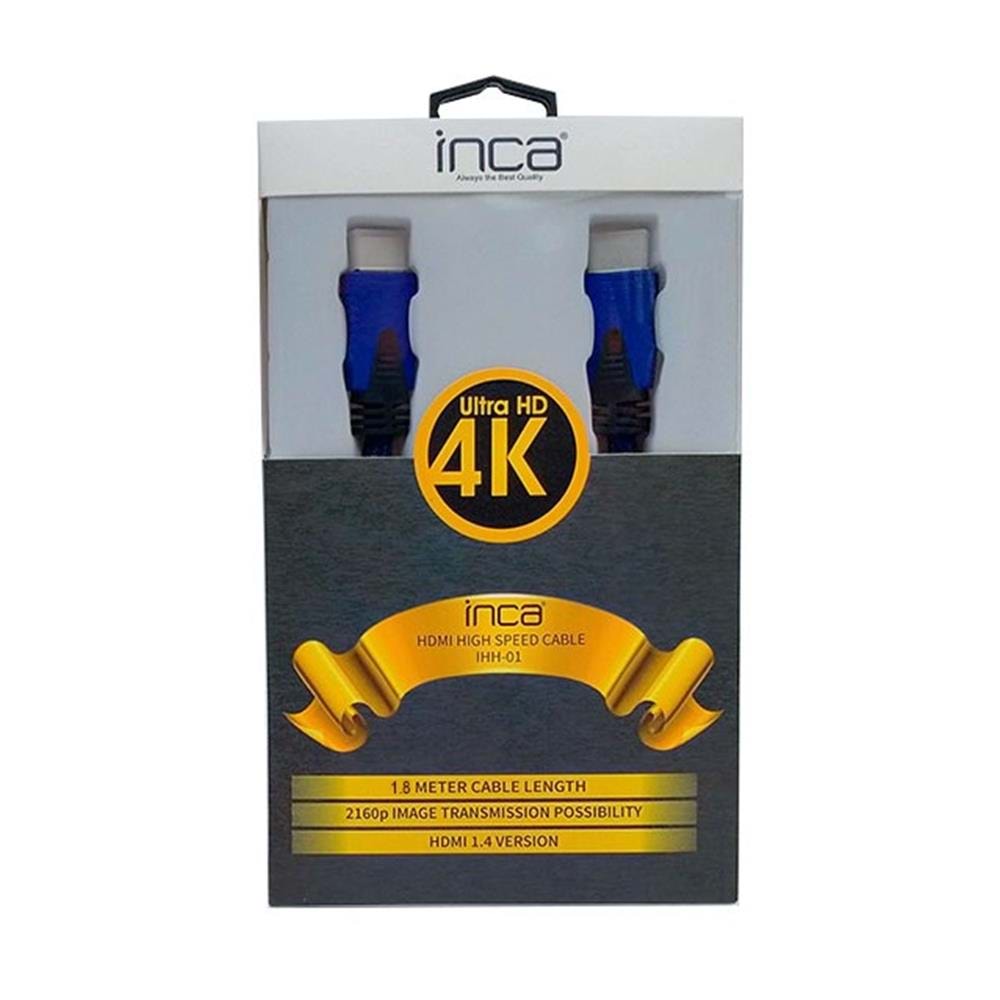 Inca IHH-01 HDMI To HDMI 1.8mt Örgülü 2160P ve 1080P FULL HD yüzde 100 Bakır malzeme
