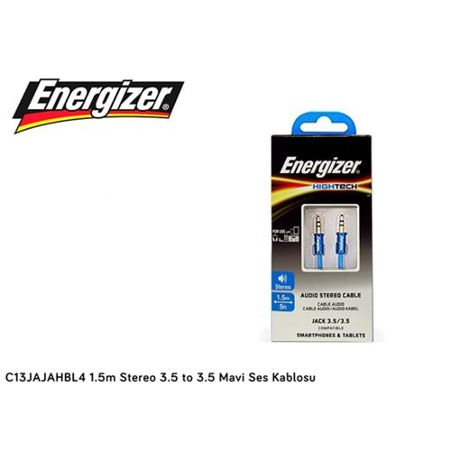 Energizer C13JAJAHBL4 1.5m Stereo 3.5 to 3.5 Mavi Ses Kablosu