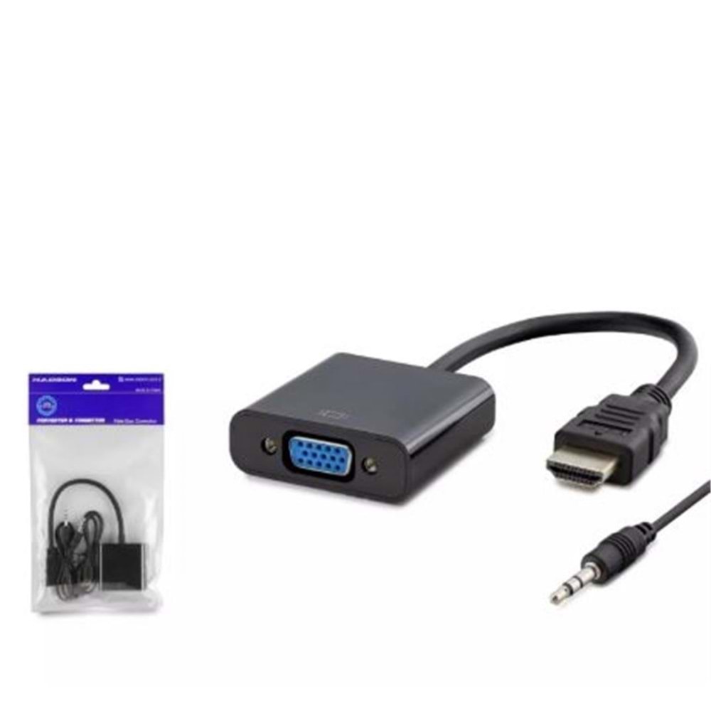 Hadron Hdx7806 Hdmi To Vga F Çevirici + Audio 1080P Ps4 5V Güç Girişli Siyah