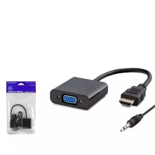 Hadron Hdx7806 Hdmi To Vga F Çevirici + Audio 1080P Ps4 5V Güç Girişli Siyah