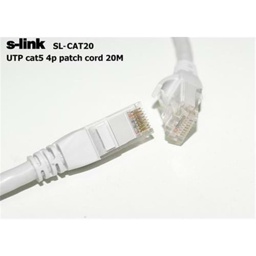 S-link SL-CAT20 Cat5 20mt Gri Utp Patch Kablo