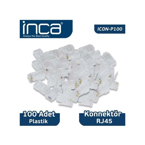 INCA Icon-p100 Cat6 Rj-45 Plastik 100lü Konnektör