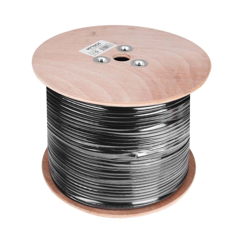 Hytech HY-CAT629 305mt Outdoor Gri-Siyah 0.56mm 23awg UTP CAT6 Dış Ortam Kablosu